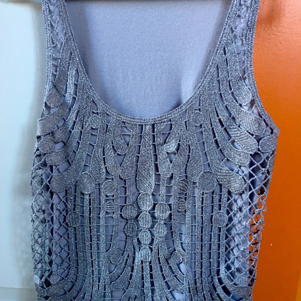 Silver Metallic Top